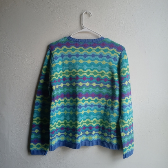 Talbots Funky Knitted Button-up Sweater - Picture 2 of 6